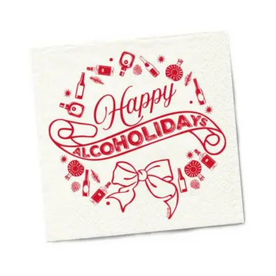 Games Novelty Twisted Wares Happy Alcoholidays Napkins 20 pack