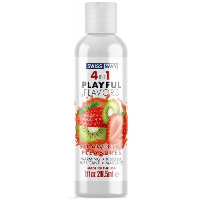 Swiss Navy 4 In 1 Playful Flavors Lubricant Straw Kiwi Pleasure 30ml