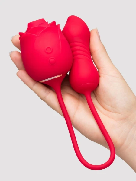 Lovehoney Power Petal 2-in-1 Clitoral Suction Stimulator with Thrusting Egg Vibrator