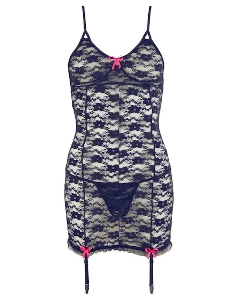 Floral Lace Suspender Dress - Small