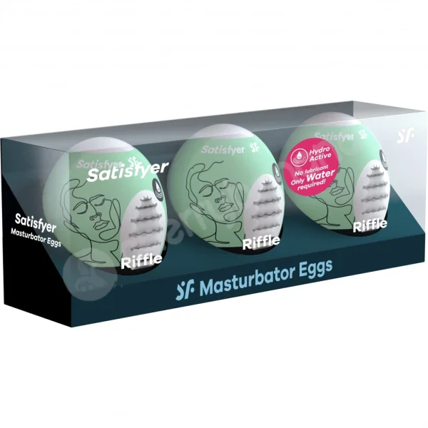 Satisfyer Masturbator Eggs Riffle Skin-Like Masturbation Sleeve 3 Pack