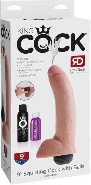 9" Squirting Cock + Balls