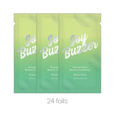 Joy Buzzer Clitoral Arousal Balm Mojito Twist bulk Pack24 Pcs 13 Oz Foil