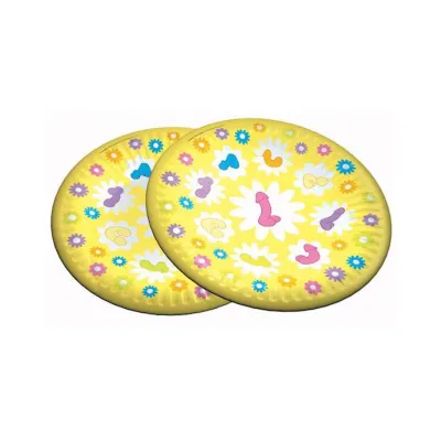Super Fun Penis Party Plates 7 Rainbow 7 Inch