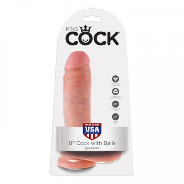 Pipedream King Cock Dildo with Balls - 8 Inch