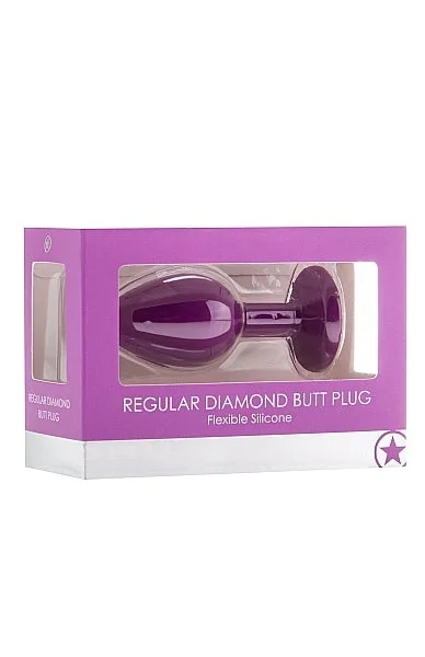 Shots Ouch! Regular Diamond Butt Plug Purple