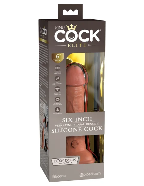 6'' Vibrating Dual Density Cock