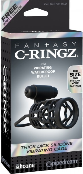 Thick Dick Silicone Vibrating Cage