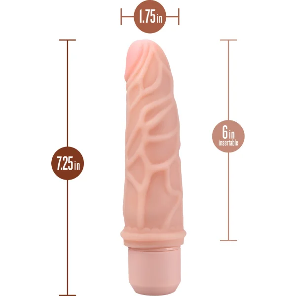 Dr. Skin Silicone Dr. Robert Waterproof Vibrating 7" Dildo By Blush - Vanilla