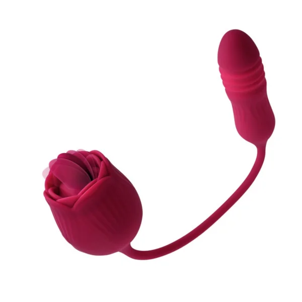 Wild Rose Rechargeable Silicone Dual Clitoral Stimulator By Evolved Novelties - Red