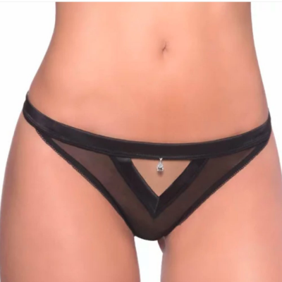 Oh La La Cherie Mesh Thong w Rhinestone Drop