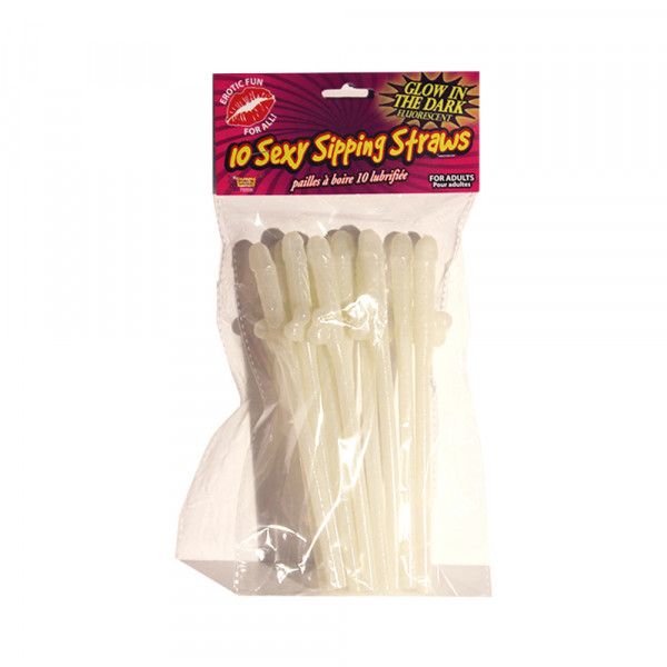 Sexy Pecker Straws Glow In The Dark 10 Pack