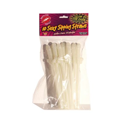 Sexy Pecker Straws Glow In The Dark 10 Pack