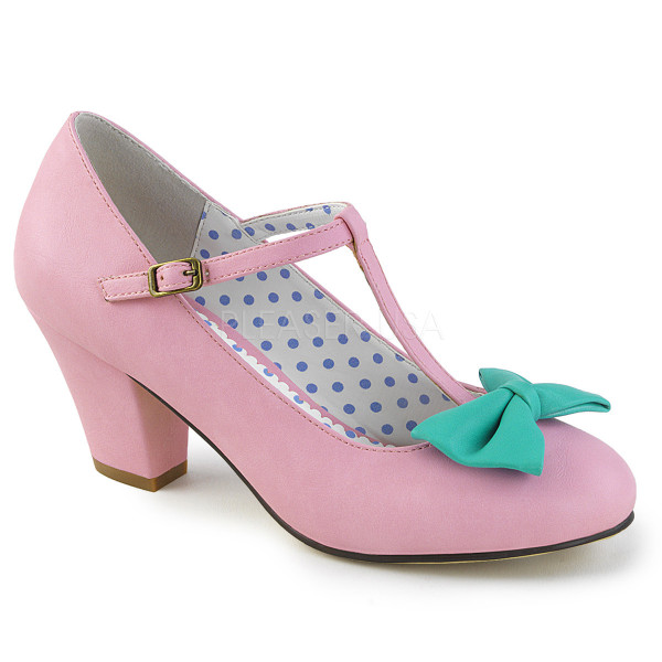 2 1/2 inches Cuben Heel T-Strap Pump W/ Bow — image 5 of 12
