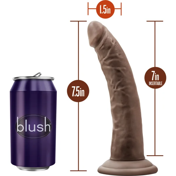 Dr. Skin 7 Inch Basic Realistic Dildo With Suction Cup by Blush - Chocolate