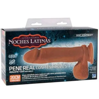Noches Latinas Ultraskyn Pene Real Con Testiculos 8 Inch