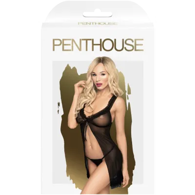 Penthouse After Sunset Black Mini Dress with Thong