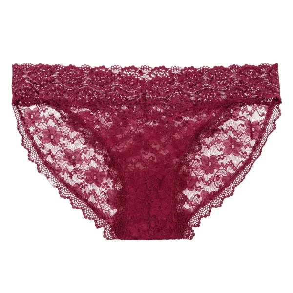 Remote Control Lace Panty Set - L- XL - Burgundy
