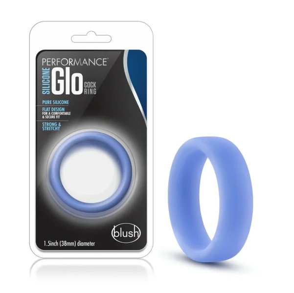 Blush Performance Blue Glow Silicone Glo Cock Ring — image 6 of 7