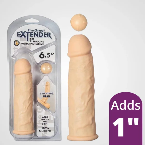 The Great Extender 1st Vibrating Penis Sleeve 6.5&quot; - White