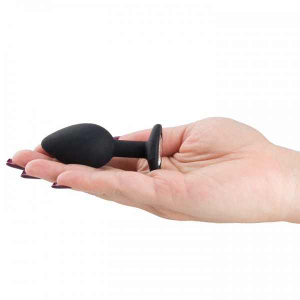 Bejewelled Black Silicone Jewelled Butt Plug – 2.5, 3 or 3.5 Inch — image 4 of 6
