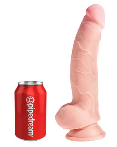 King Cock Plus 8 Inch Triple Density Fat Cock With Balls - Flesh