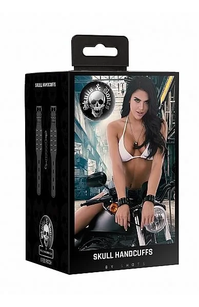 Ouch! Skulls And Bones Handcuffs With Skulls Black