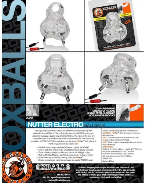 Nutter Electro Ballsack - 4mm - Clear - One Size