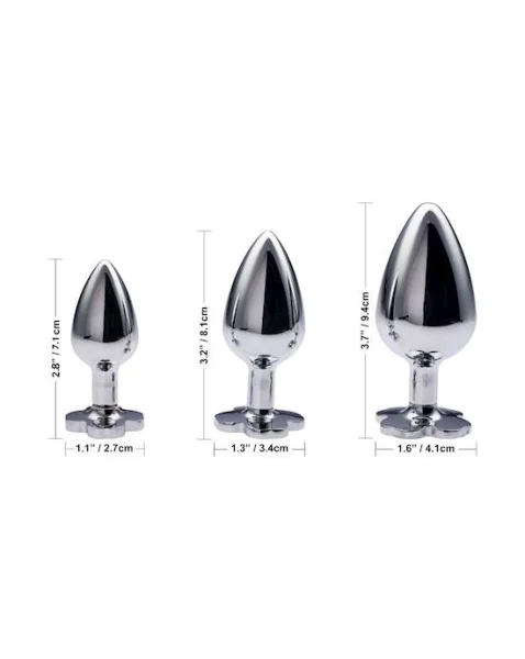 Kink Range Flower Gem Butt Plug - 3.7 Inch - Purple - Large