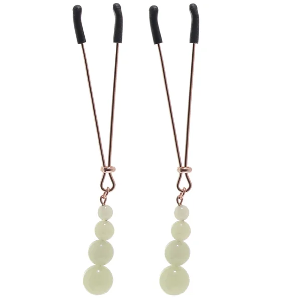 Bound Adjustable G2 Glow In The Dark Nipple Clamps by NS Novelties - Rose Gold