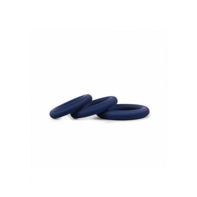 Hombre Snug Fit Silicone Thick C Rings 3 pack Navy Silicone Cock Ring
