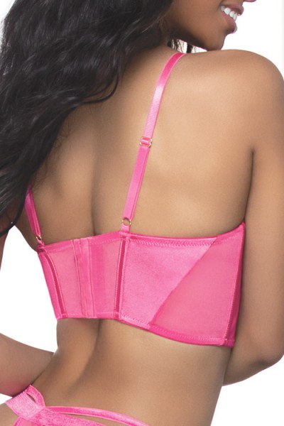 Seven Til Midnight Cherry On Top Pink Longline Bra with Thong