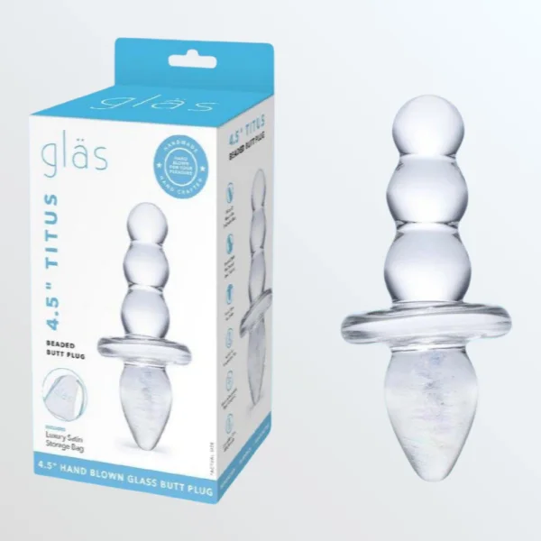 Gläs Titus Glass Beaded Butt Plug Dildo