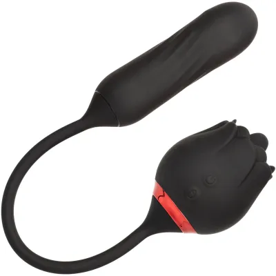 French Kiss Elite Lover Rotating Bullet Vibe Flickering Tongue Clitoral Stimulator By CalExotics Black