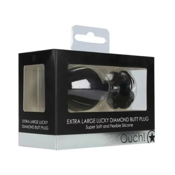 Ouch! Extra Large Lucky Diamond Butt Plug - Black