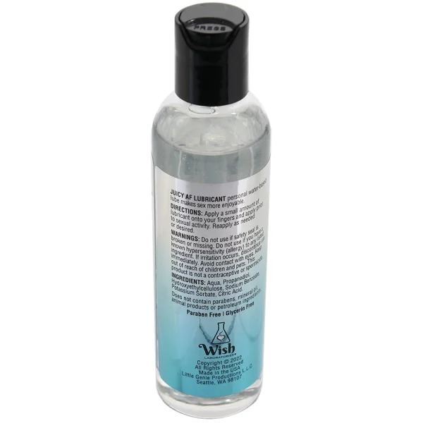 Juicy AF Glycerin Free Water Based Lube 4oz/118ml