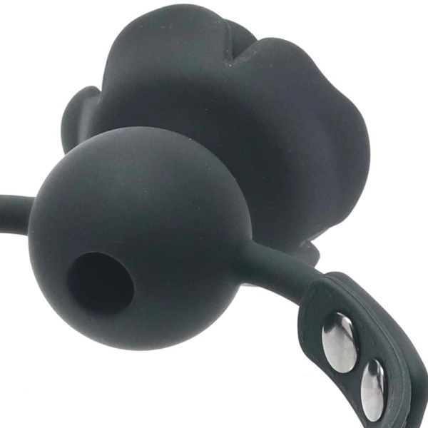 Forbidden Removable Silicone Rose Gag By CalExotics - Black