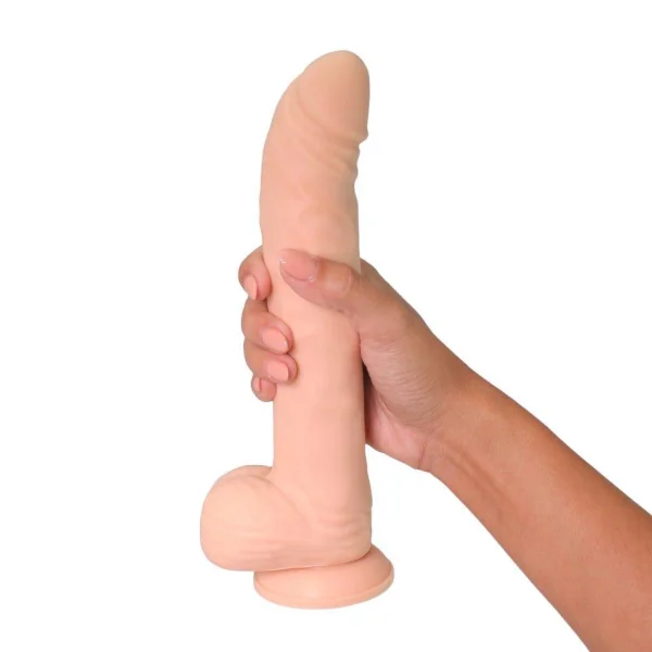 Curved silicone suction cup dildo