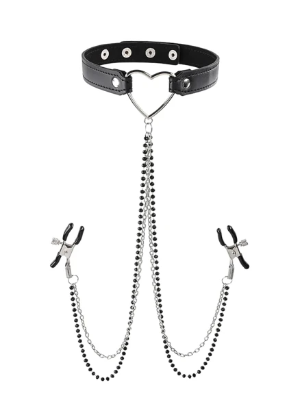 Sex & Mischief Amor Collar With Nipple Clamps By Sportsheets