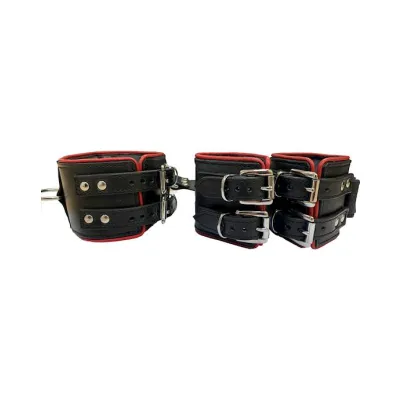 Bound X Padded Leather Cuff And Collar Set