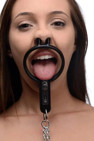 Degraded Mouth Spreader With Nipple Clamps Black