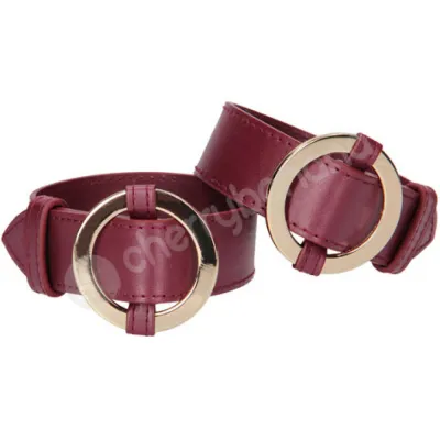 Ouch Halo Wrist Ankle Cuffs Red With Gold Hardware Removable Connector