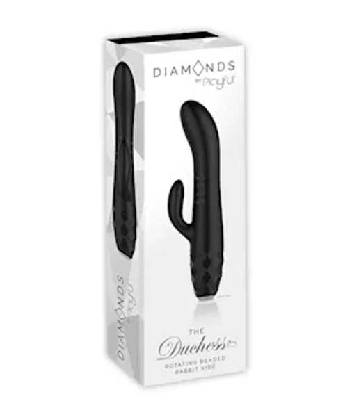 Diamonds - The Duchess Rotating Beaded Rabbit Vibe (Black) — image 9 of 9