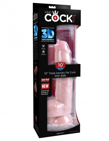 King Cock Plus 10" 3D Fat Cock w/ Balls