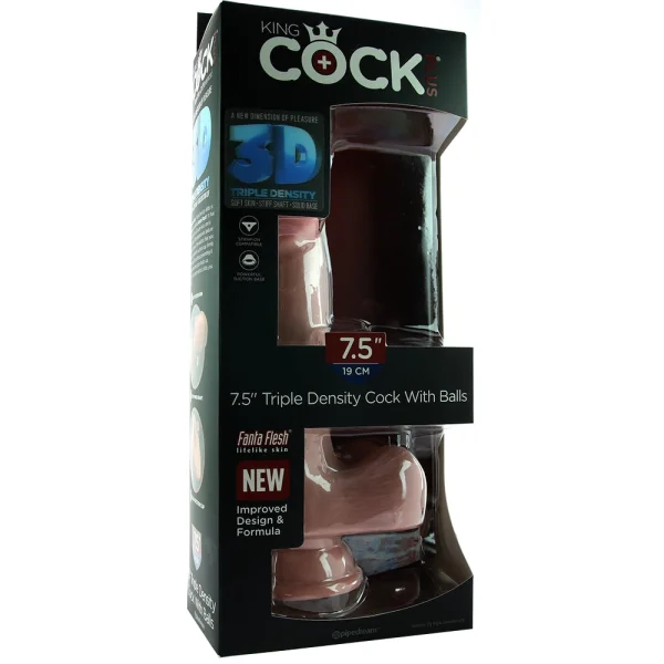 King Cock Plus 7.5 Inch Triple Density Cock With Balls Dildo