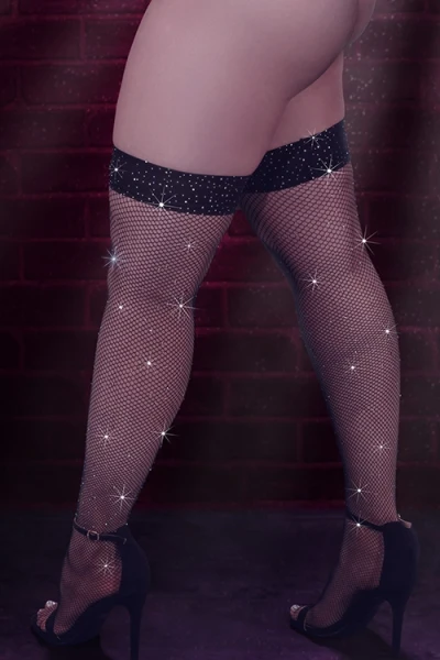 California Exotic Radiance Thigh High Stockings with Rhinestone Accents