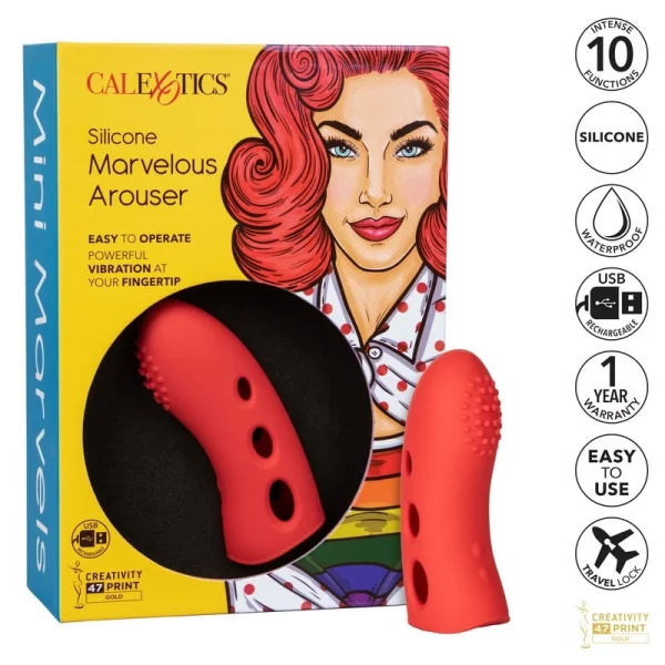 Mini Marvels Marvelous Arouser Silicone Rechargeable Finger Vibrator By CalExotics