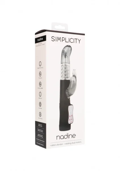 NADINE rabbit vibrator - rotating dual motors - Black — image 2 of 5