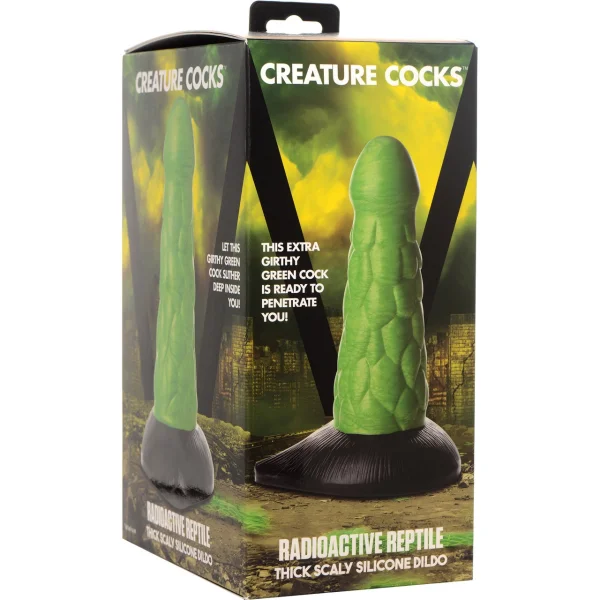 Radioactive Reptile Thick Scaly 7.5" Silicone Dildo By Creature Cocks