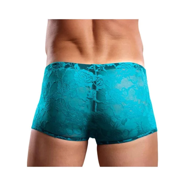 Mini Shorts Neon Lace Turquoise Blue Large